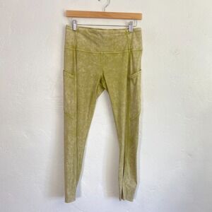 Lululemon Fast Free Leggings Womens Size 10 Ice Wash Hazel Green Cropped